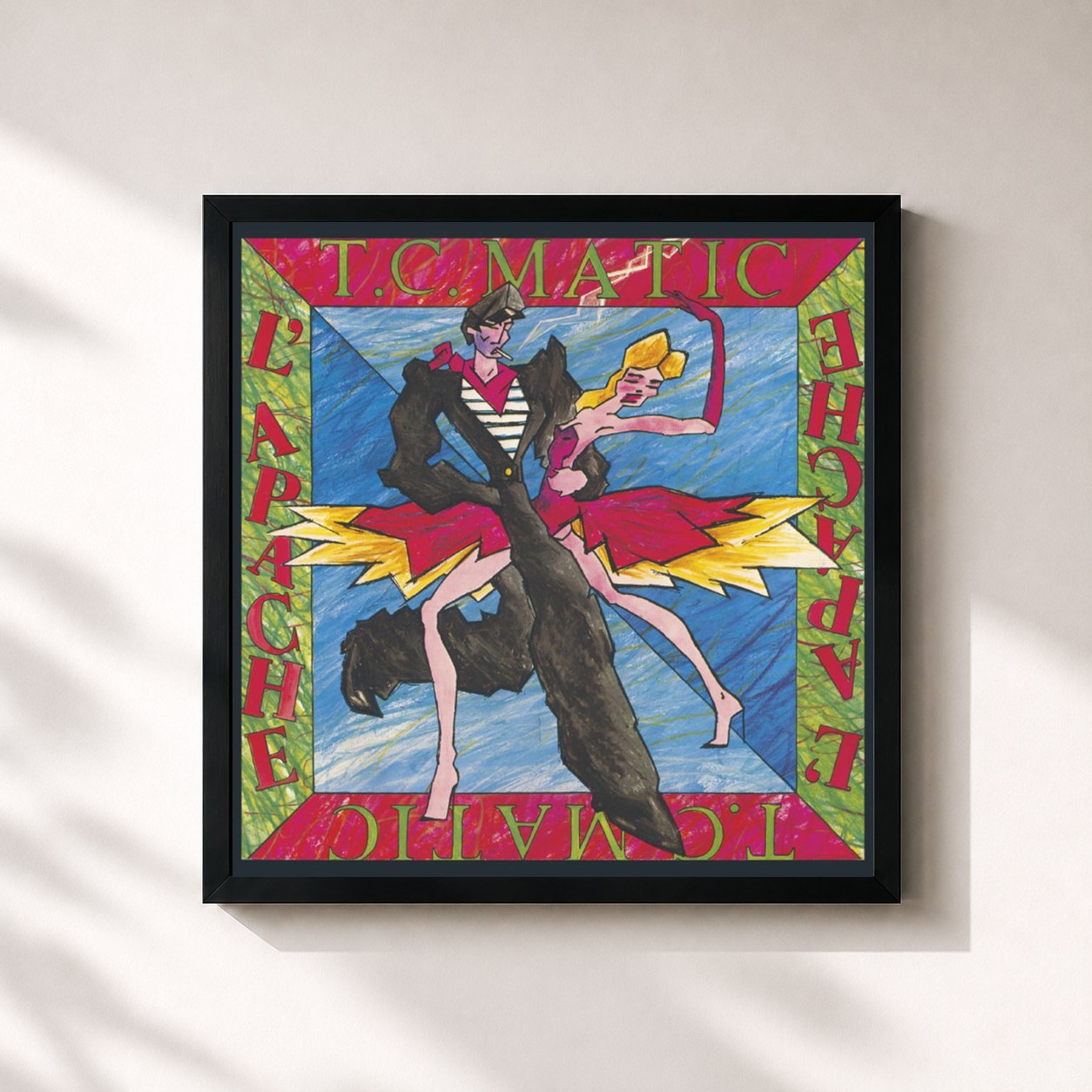 #noir Tableau carré de l'album L'Apache de TC Matic, cadre noir 32x32 cm