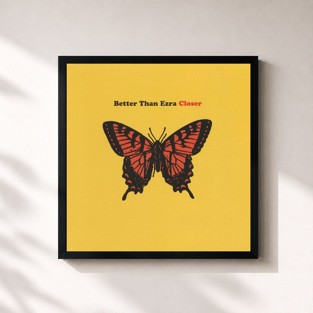 #noir Tableau carré de l'album Closer de Better Than Ezra, cadre noir 32x32 cm