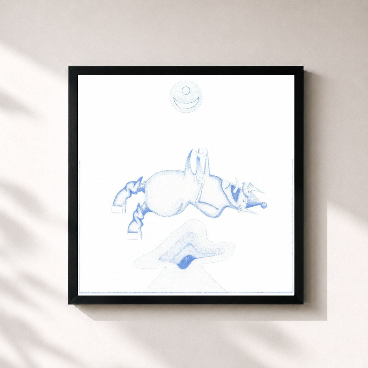 #noir Tableau carré de l'album Ape in Pink Marble de Devendra Banhart, cadre noir 32x32 cm