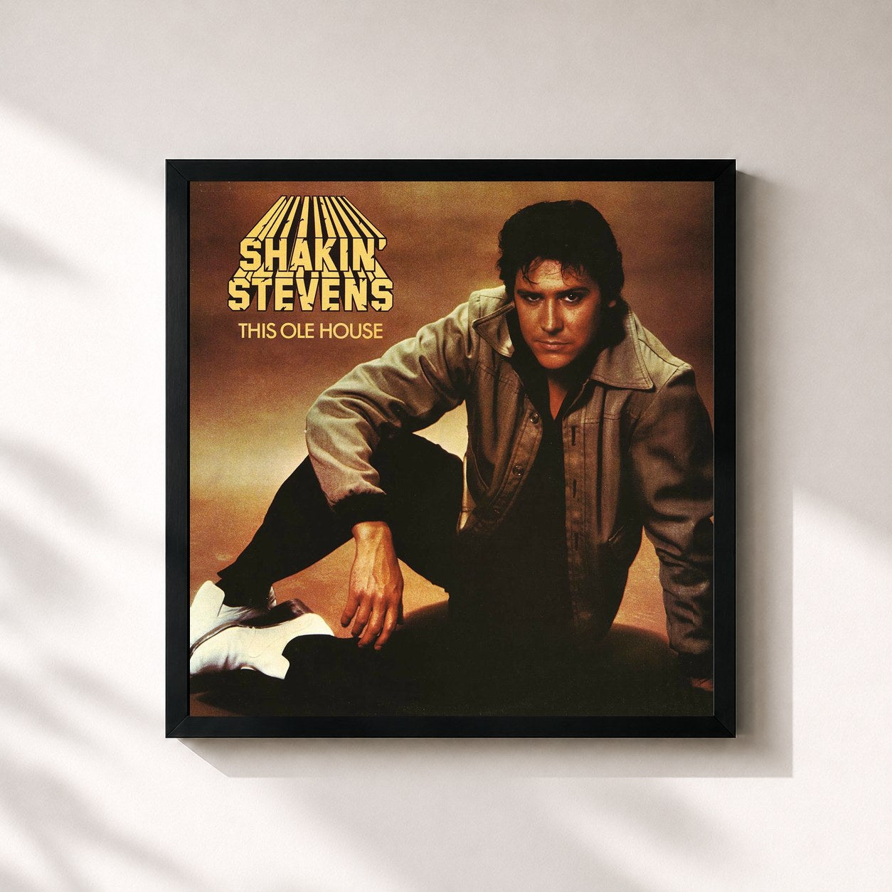 #noir Tableau carré de l'album This Ole House de Shakin' Stevens, cadre noir 32x32 cm