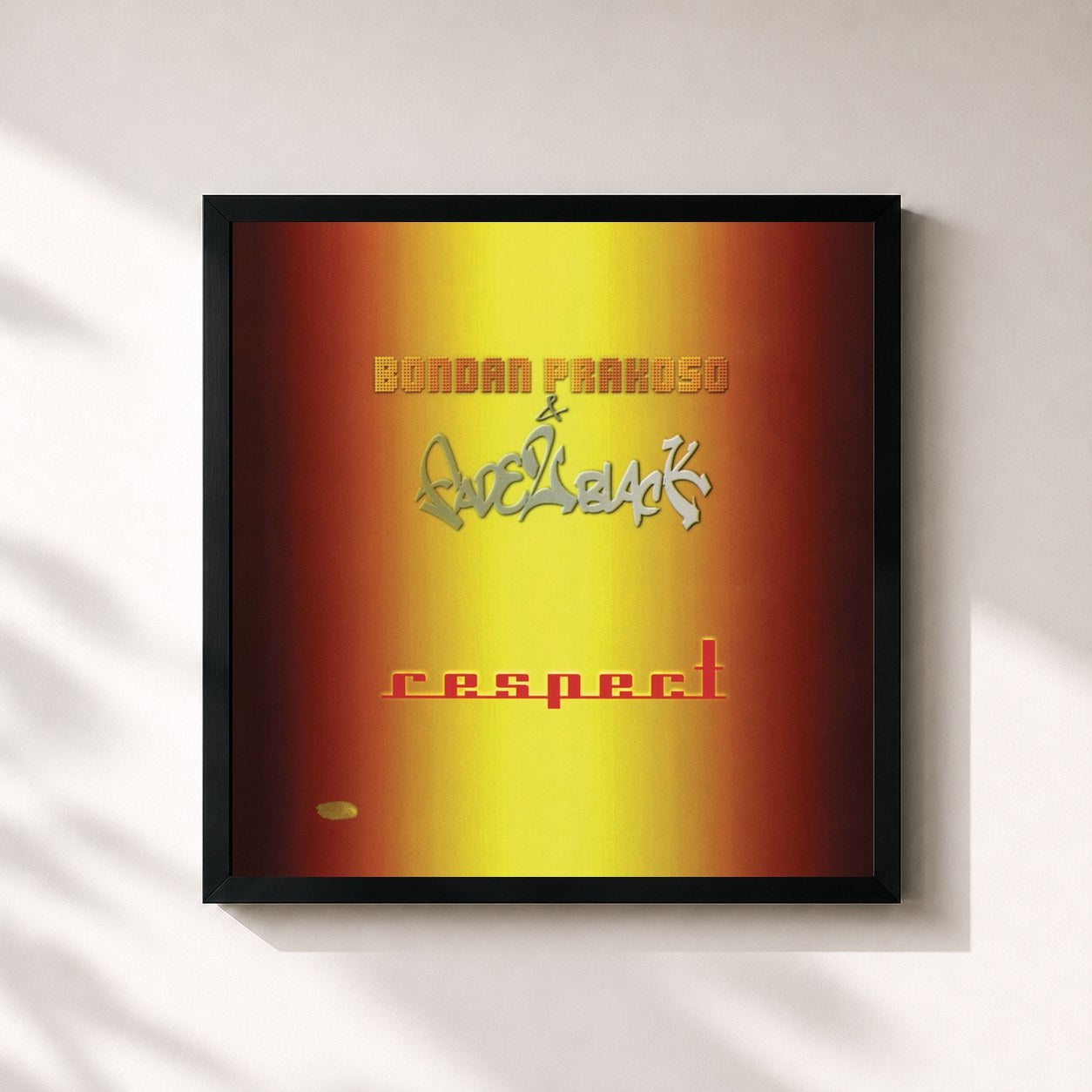 #noir Tableau carré de l'album Respect de Bondan Prakoso, cadre noir 32x32 cm