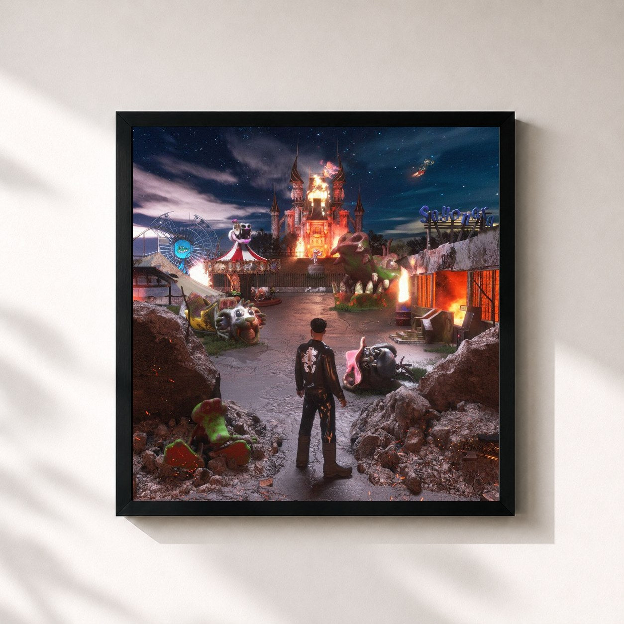 #noir Tableau carré de l'album SAYONARA de Alvaro Díaz, cadre noir 32x32 cm