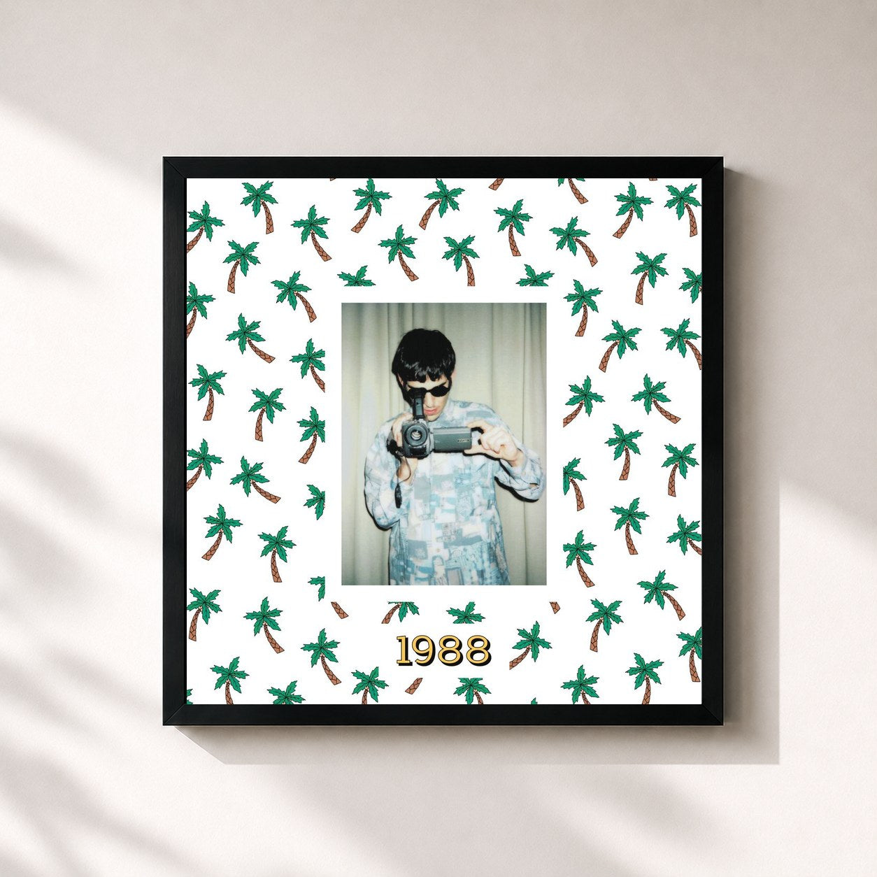 #noir Tableau carré de l'album 1988 de Biga*Ranx, cadre noir 32x32 cm
