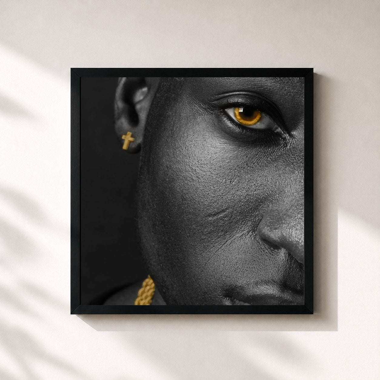 #noir Tableau carré de l'album Geen Oog Dichtgedaan de Frenna, cadre noir 32x32 cm