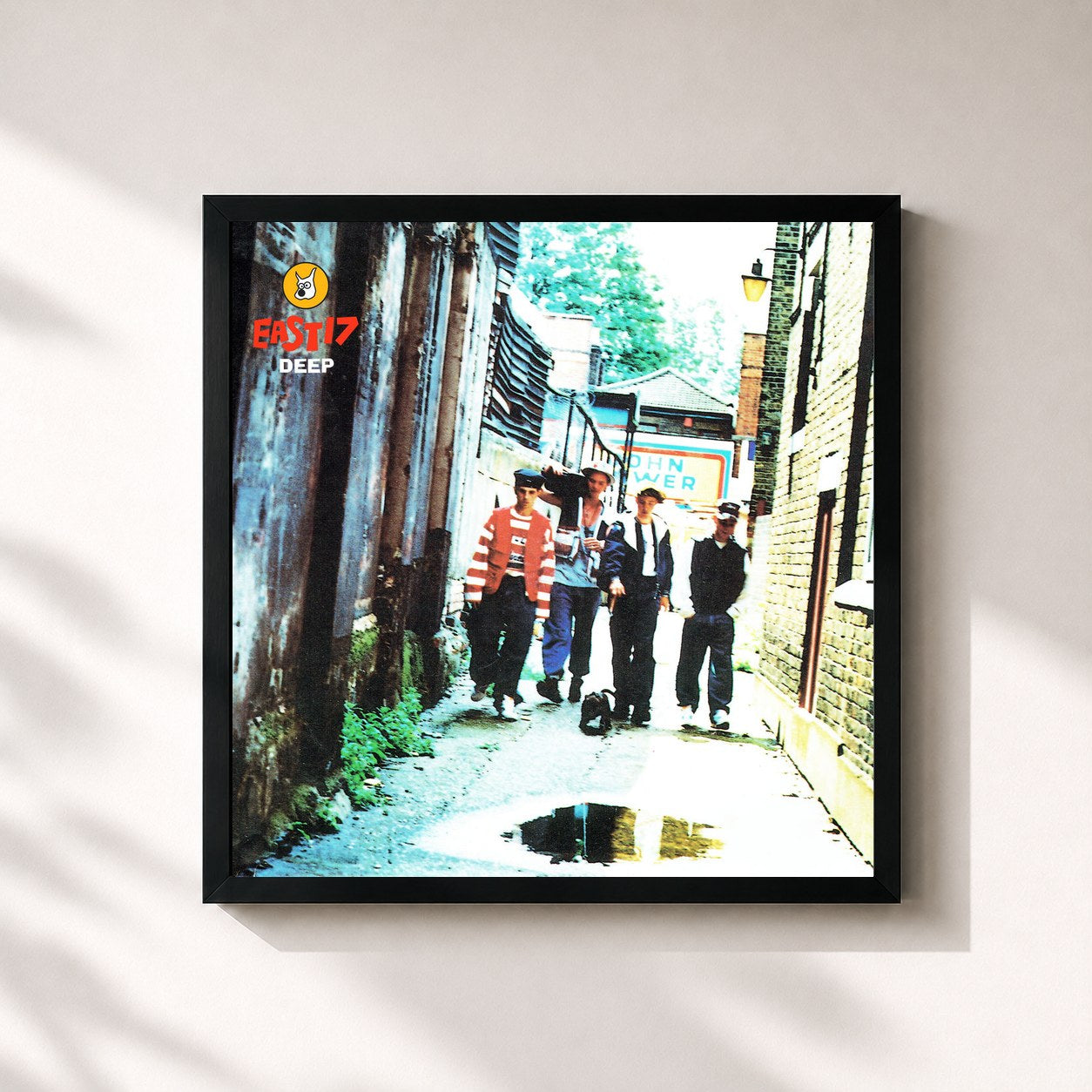 #noir Tableau carré de l'album Deep (Remixes) de East 17, cadre noir 32x32 cm