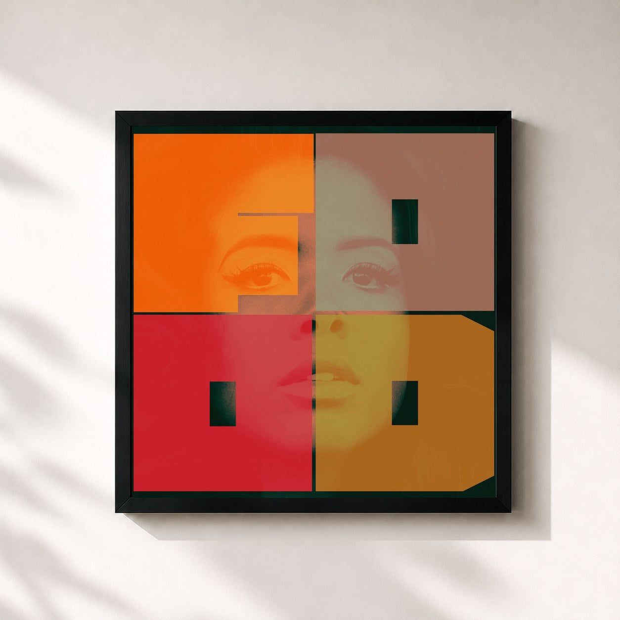 #noir Tableau carré de l'album Food de Kelis, cadre noir 32x32 cm