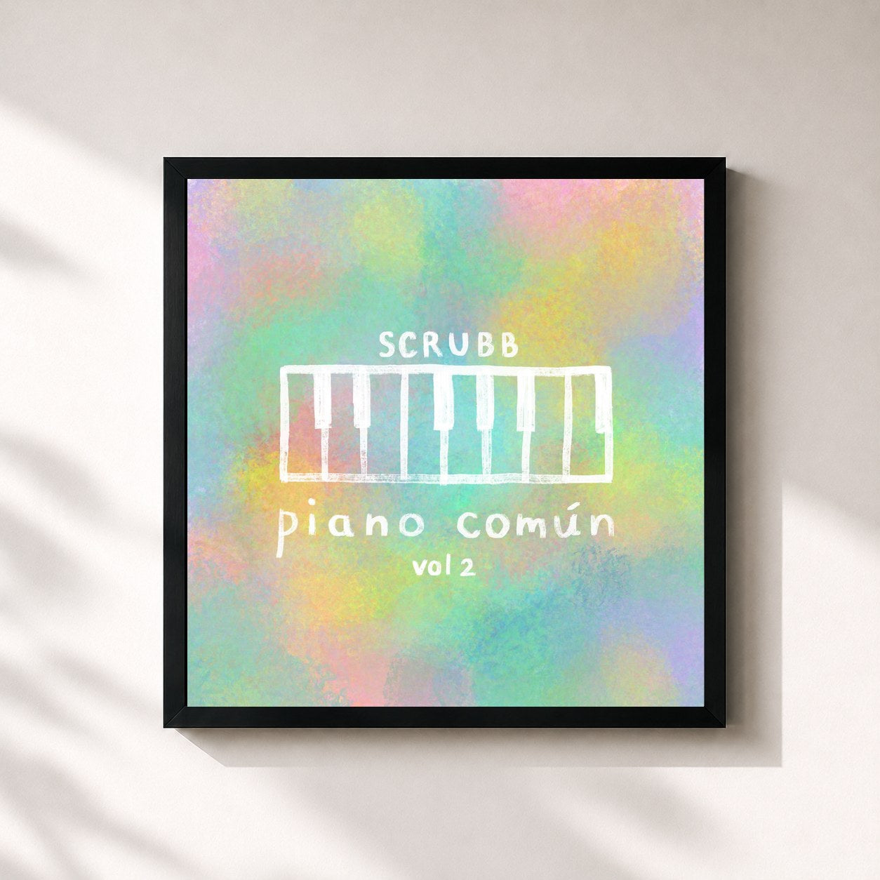 #noir Tableau carré de l'album SCRUBB : Piano Común, Vol.2 (Piano común) de Scrubb, cadre noir 32x32 cm