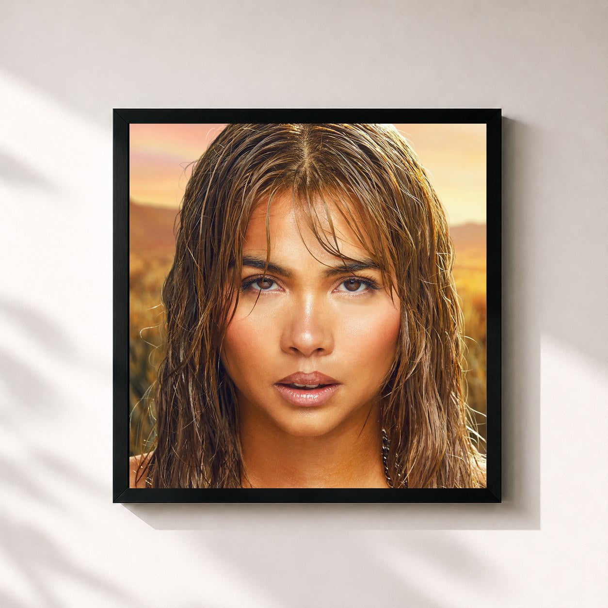 #noir Tableau carré de l'album PANORAMA de Hayley Kiyoko, cadre noir 32x32 cm
