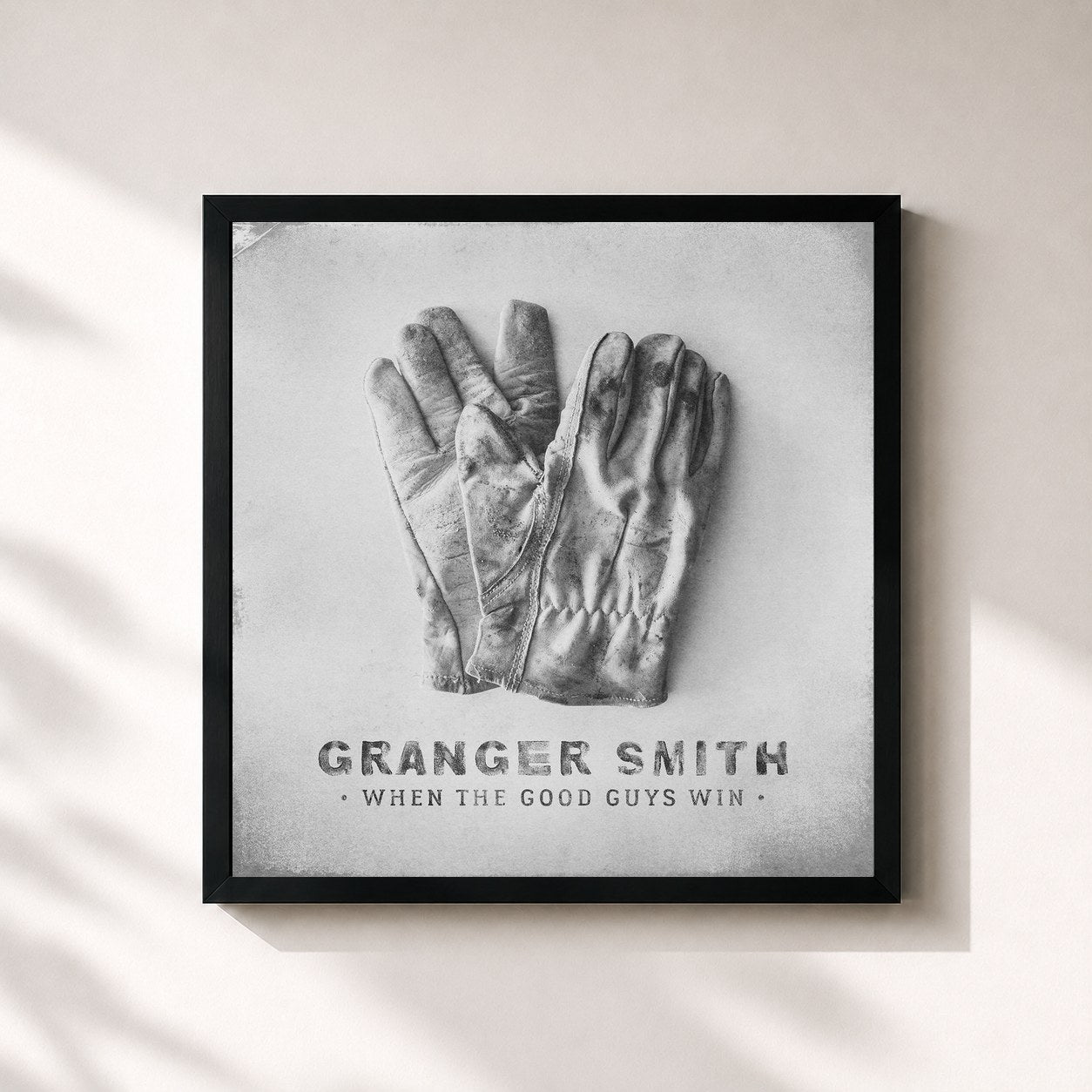 #noir Tableau carré de l'album When The Good Guys Win de Granger Smith, cadre noir 32x32 cm