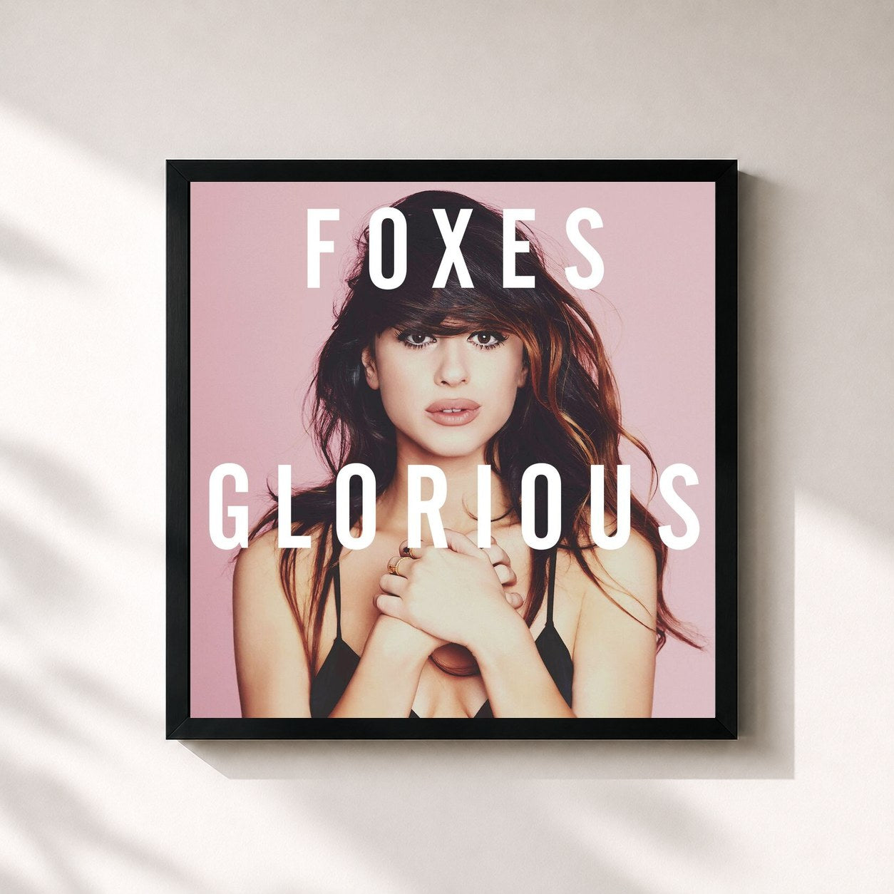 #noir Tableau carré de l'album Glorious (Deluxe) de Foxes, cadre noir 32x32 cm