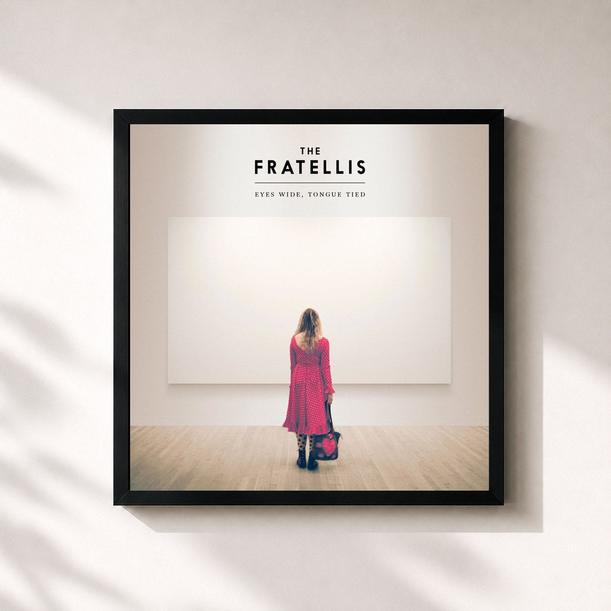#noir Tableau carré de l'album Eyes Wide, Tongue Tied de The Fratellis, cadre noir 32x32 cm