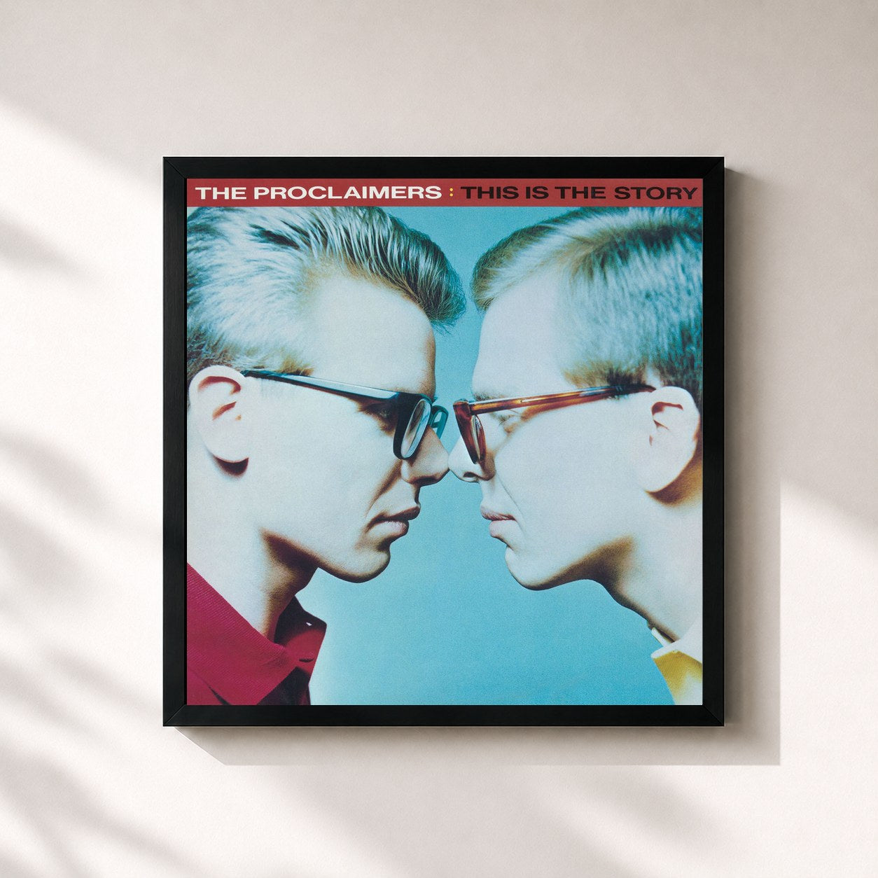 #noir Tableau carré de l'album This Is the Story (2011 Remaster) de The Proclaimers, cadre noir 32x32 cm