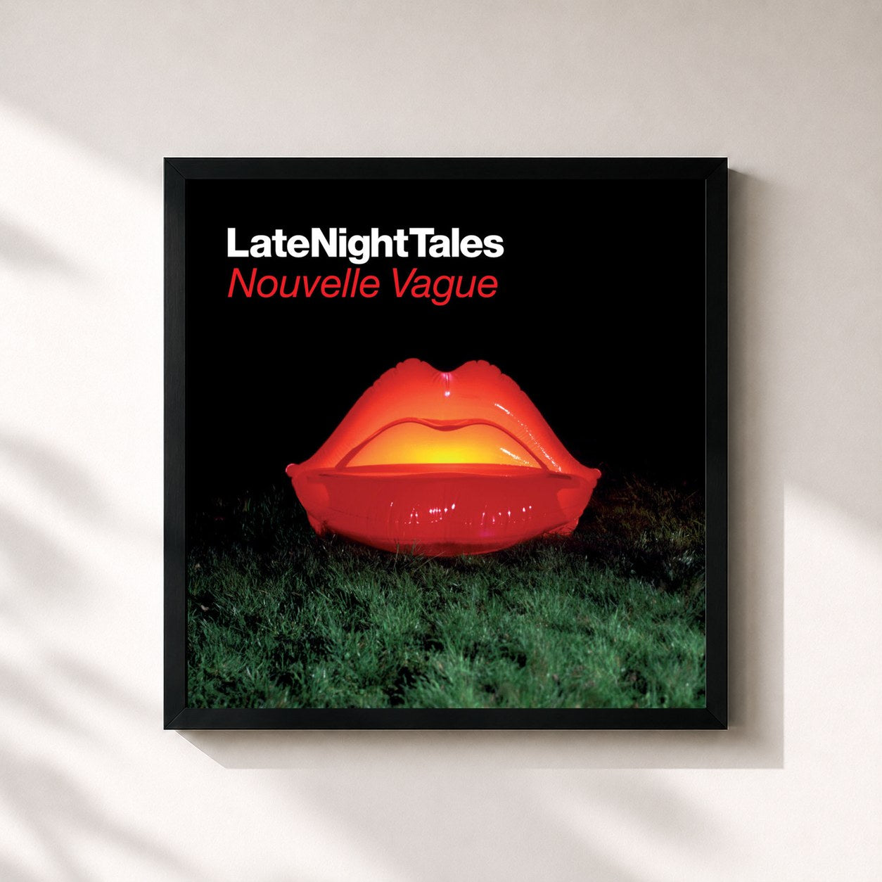 #noir Tableau carré de l'album Late Night Tales: Nouvelle Vague de Nouvelle Vague, cadre noir 32x32 cm