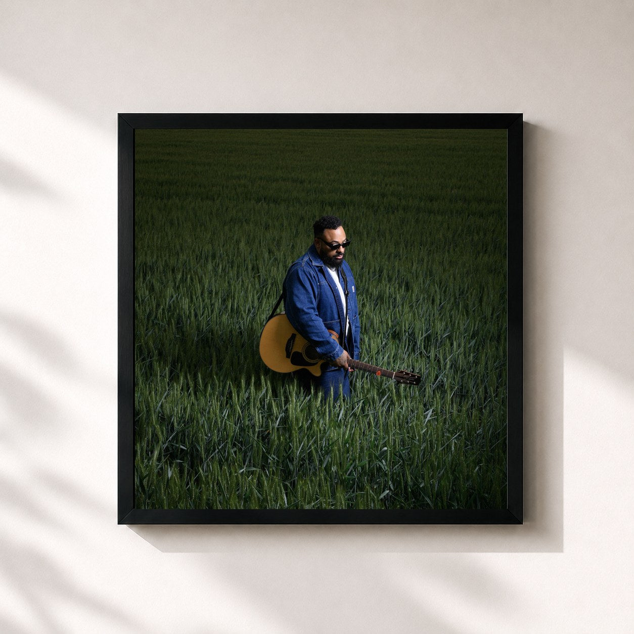 #noir Tableau carré de l'album REWORKS de A2H, cadre noir 32x32 cm