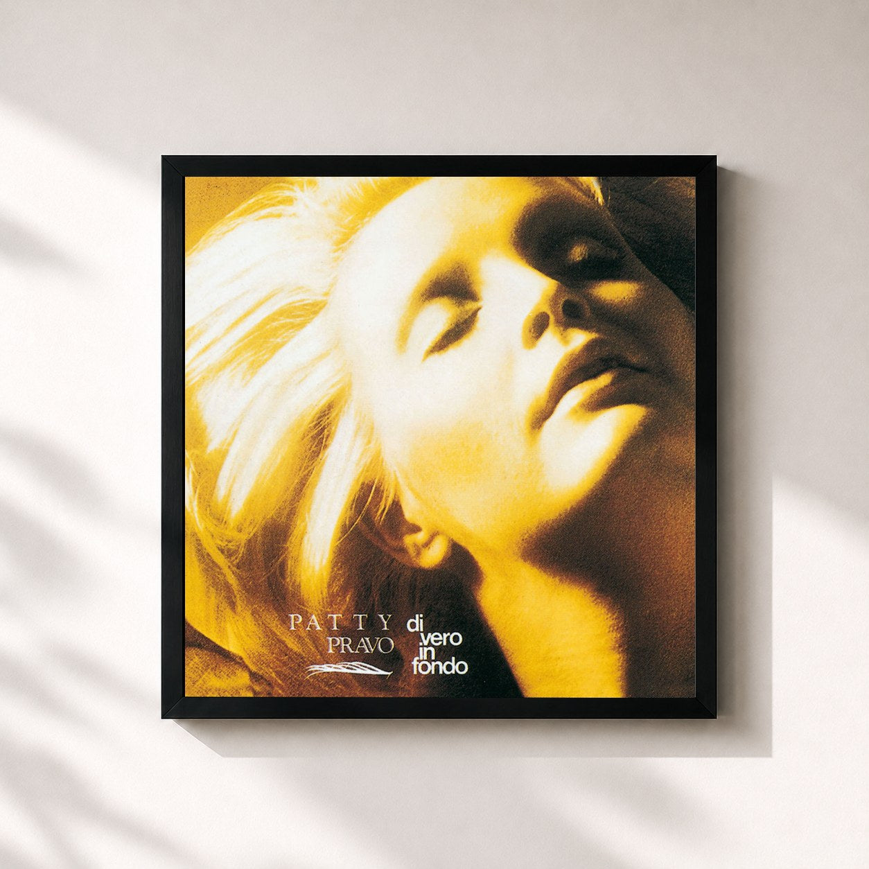 #noir Tableau carré de l'album Di Vero In Fondo de Patty Pravo, cadre noir 32x32 cm