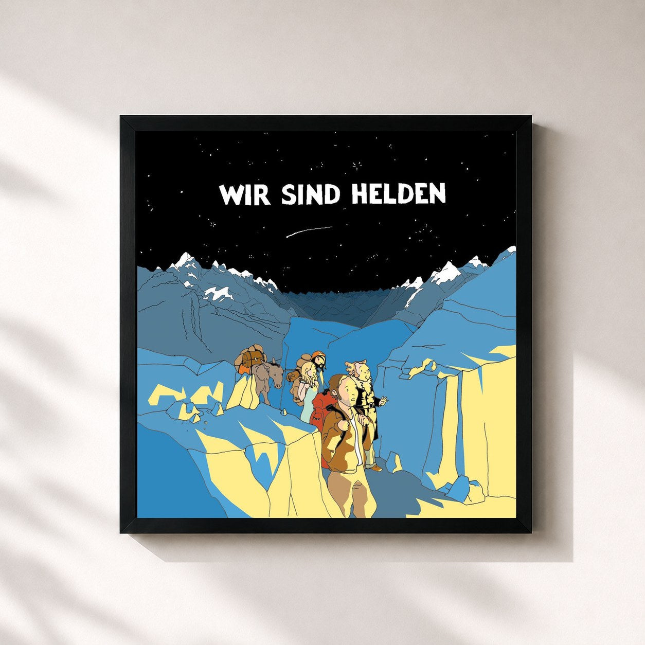 #noir Tableau carré de l'album Wir sind Helden de Wir sind Helden, cadre noir 32x32 cm