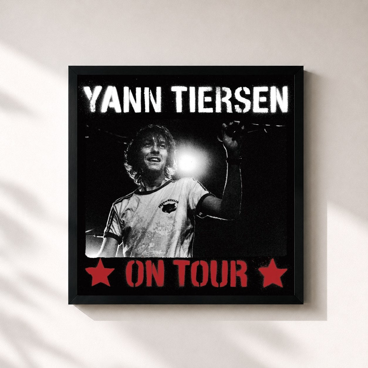 #noir Tableau carré de l'album On Tour de Yann Tiersen, cadre noir 32x32 cm