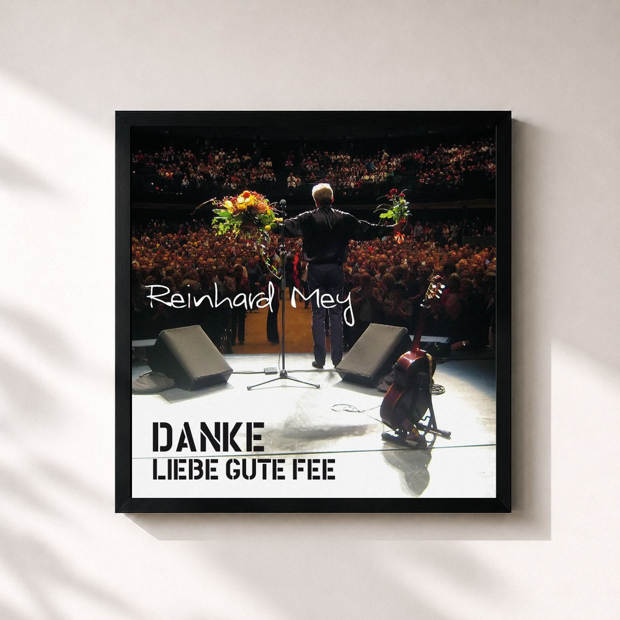 #noir Tableau carré de l'album Danke Liebe Gute Fee de Reinhard Mey, cadre noir 32x32 cm