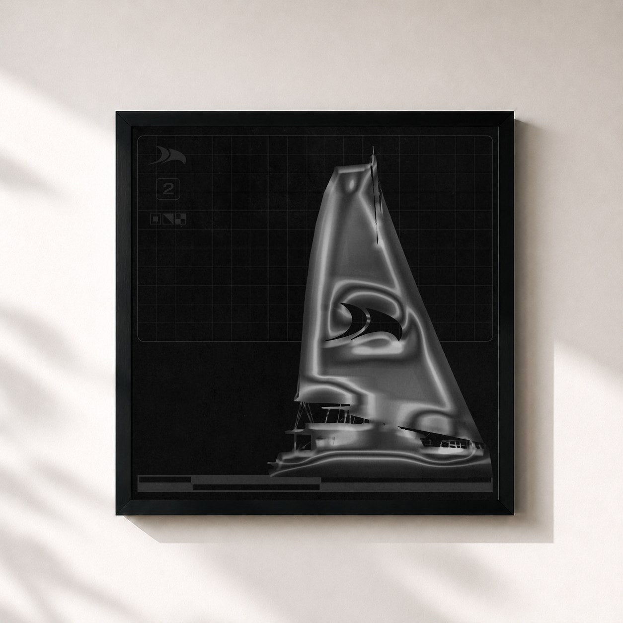 #noir Tableau carré de l'album En attendant Offshore, vol. 2 de So La Lune, cadre noir 32x32 cm