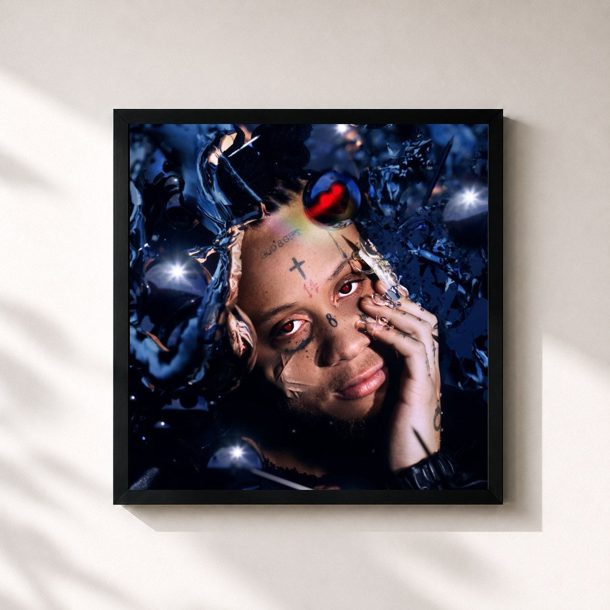 #noir Tableau carré de l'album A Love Letter To You 5 de Trippie Redd, cadre noir 32x32 cm