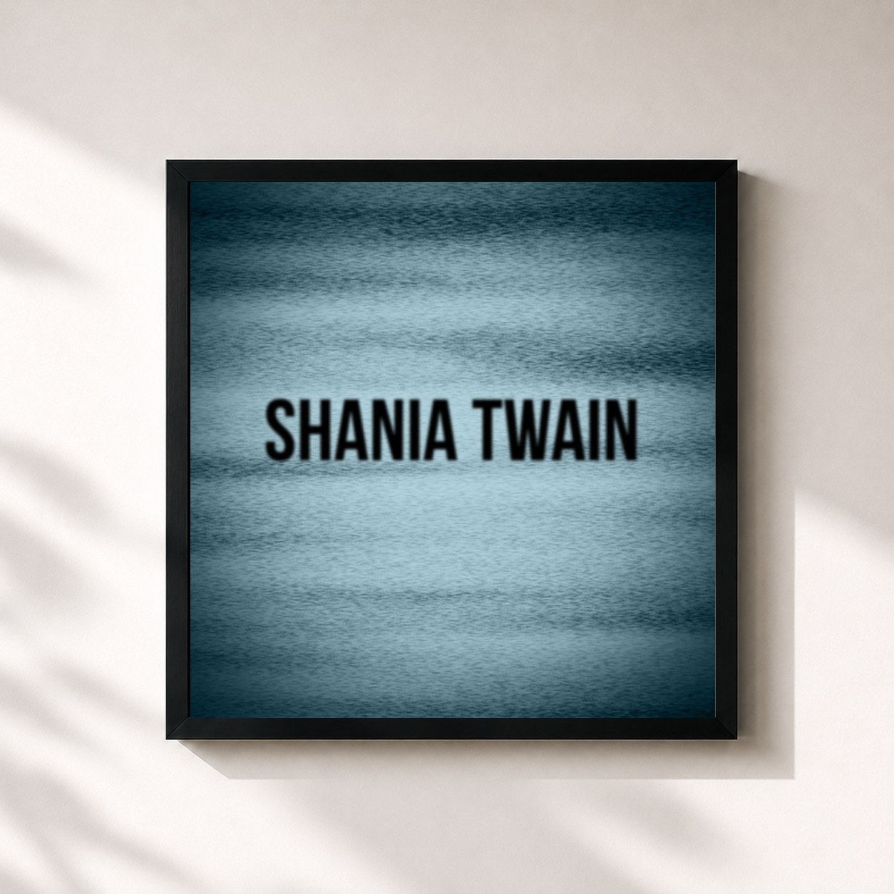 #noir Tableau carré de l'album Shania Twain de Shania Twain, cadre noir 32x32 cm