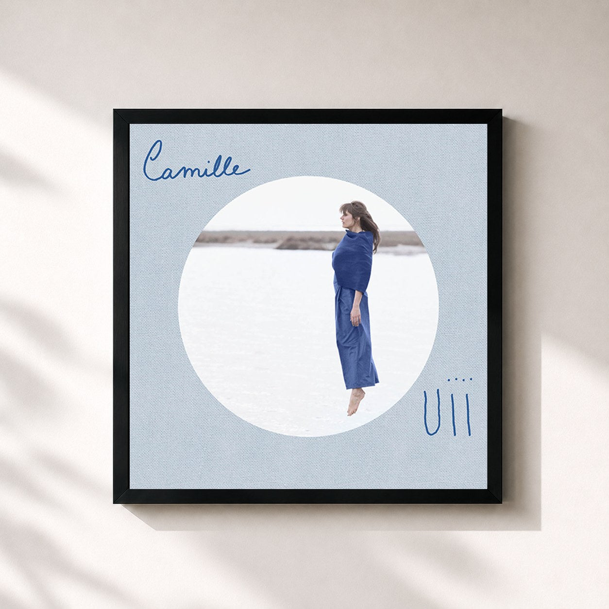 #noir Tableau carré de l'album OUÏÏ de Camille, cadre noir 32x32 cm