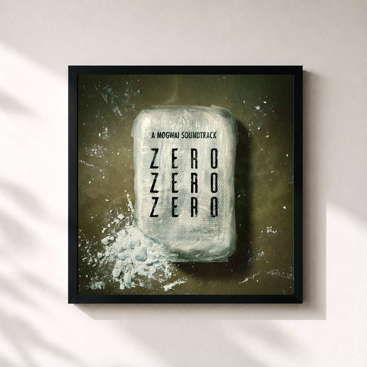 #noir Tableau carré de l'album ZEROZEROZERO de Mogwai, cadre noir 32x32 cm