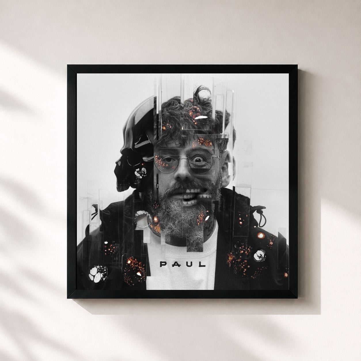 #noir Tableau carré de l'album PAUL de Sido, cadre noir 32x32 cm
