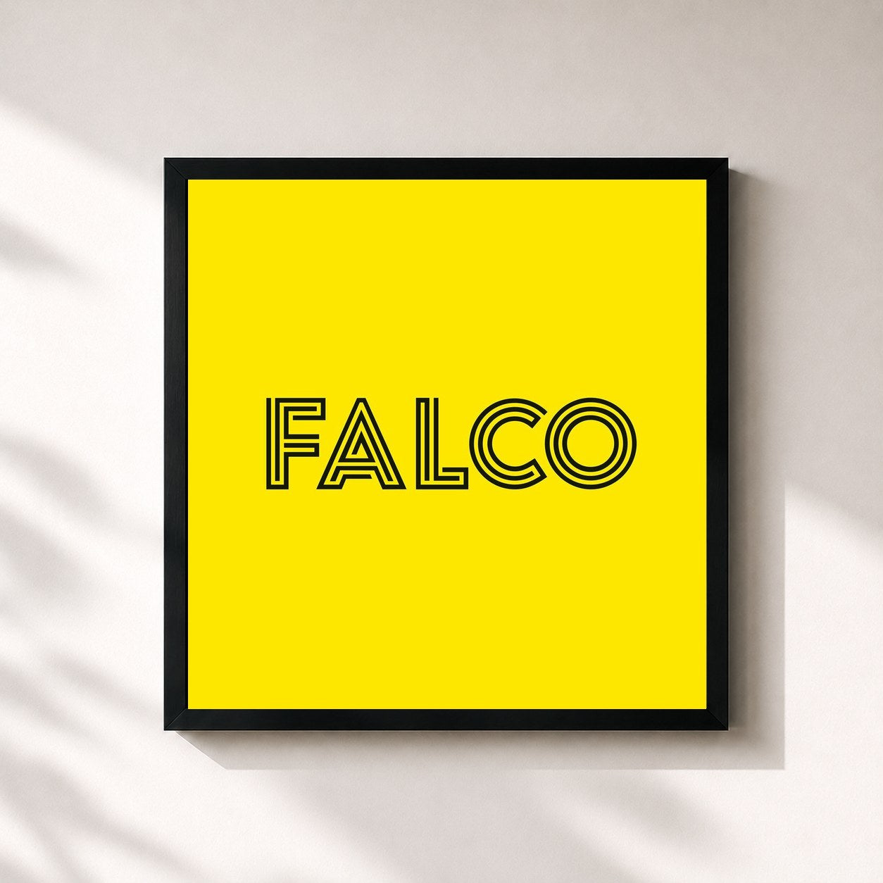 #noir Tableau carré de l'album Falco - The Box de Falco, cadre noir 32x32 cm