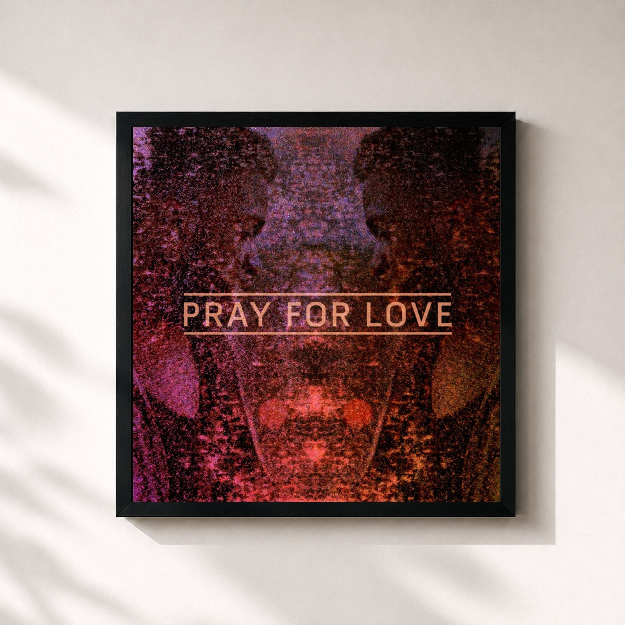 #noir Tableau carré de l'album Pray For Love EP de Kwabs, cadre noir 32x32 cm