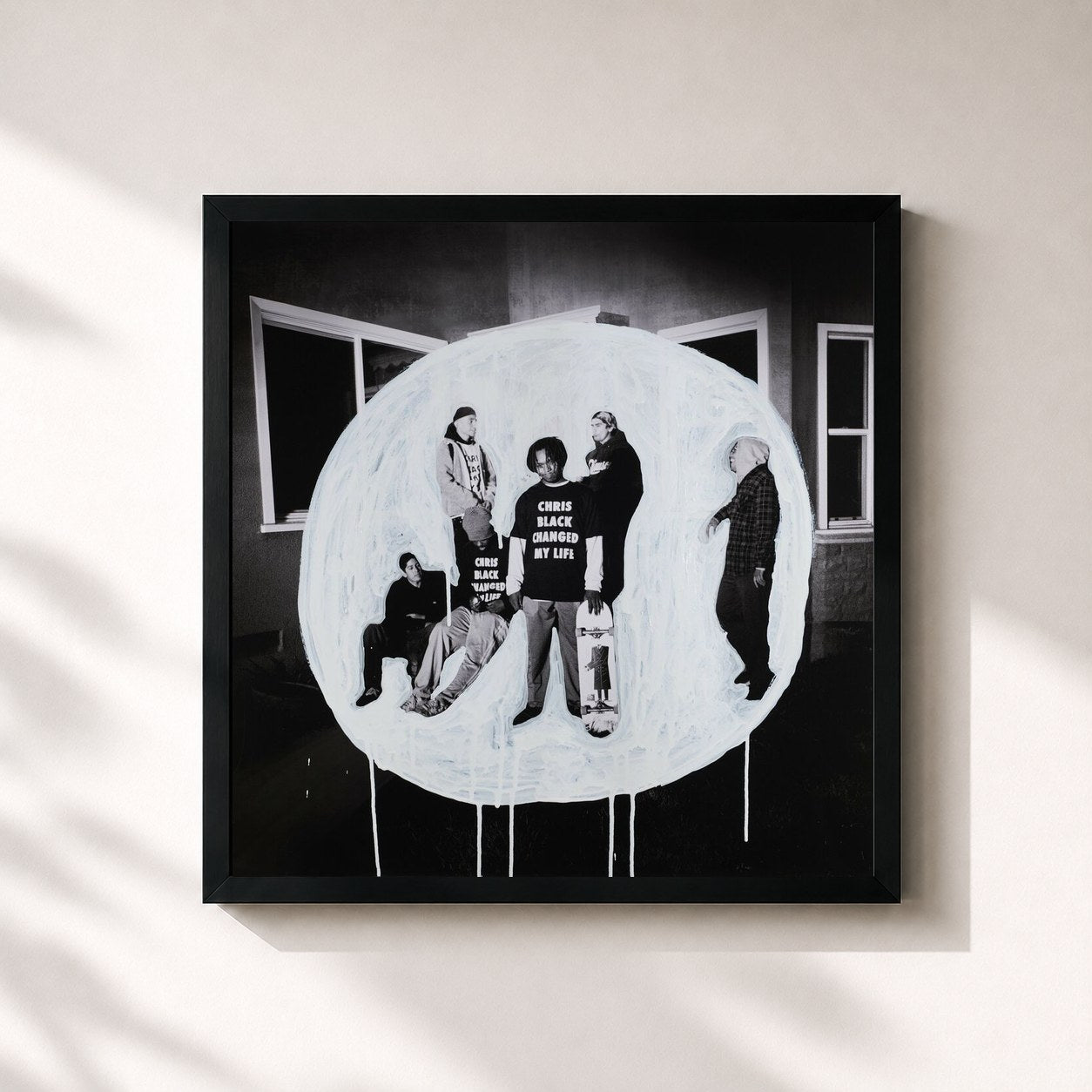 #noir Tableau carré de l'album Chris Black Changed My Life de Portugal. The Man, cadre noir 32x32 cm