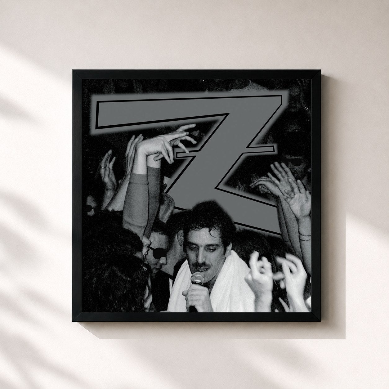 #noir Tableau carré de l'album Z de Chilly Gonzales, cadre noir 32x32 cm