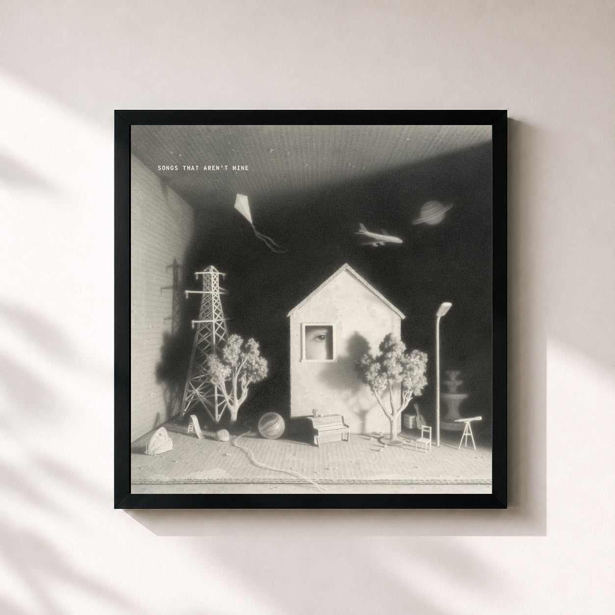 #noir Tableau carré de l'album Songs That Aren't Mine de Matt Maltese, cadre noir 32x32 cm