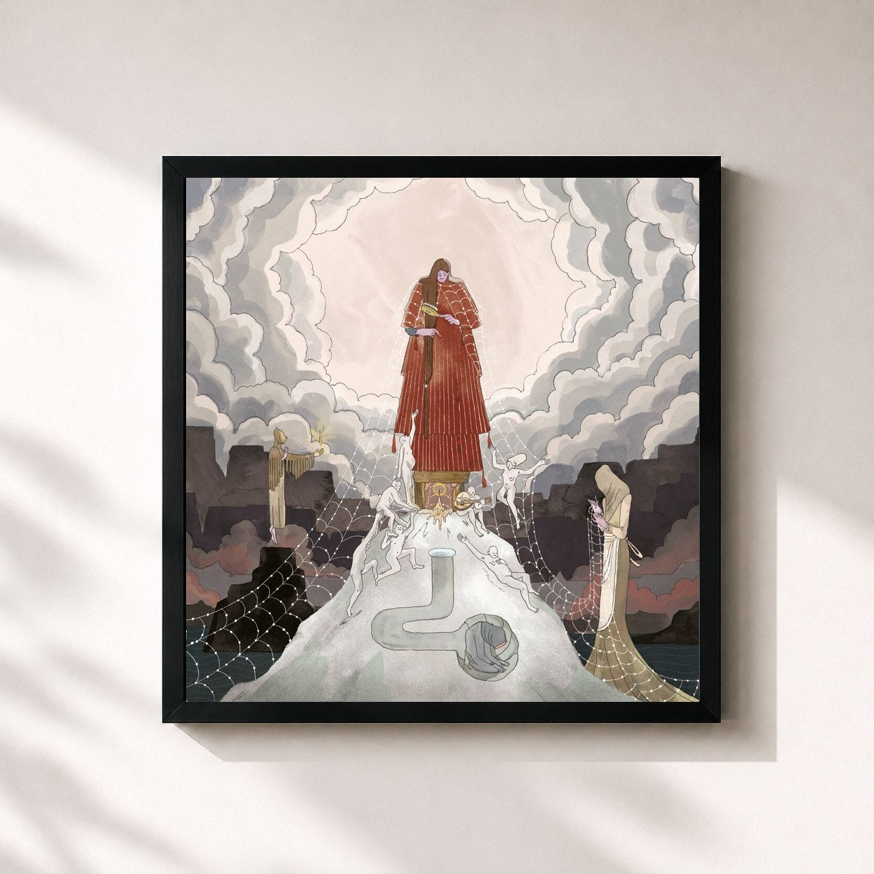 #noir Tableau carré de l'album WOMB de Purity Ring, cadre noir 32x32 cm