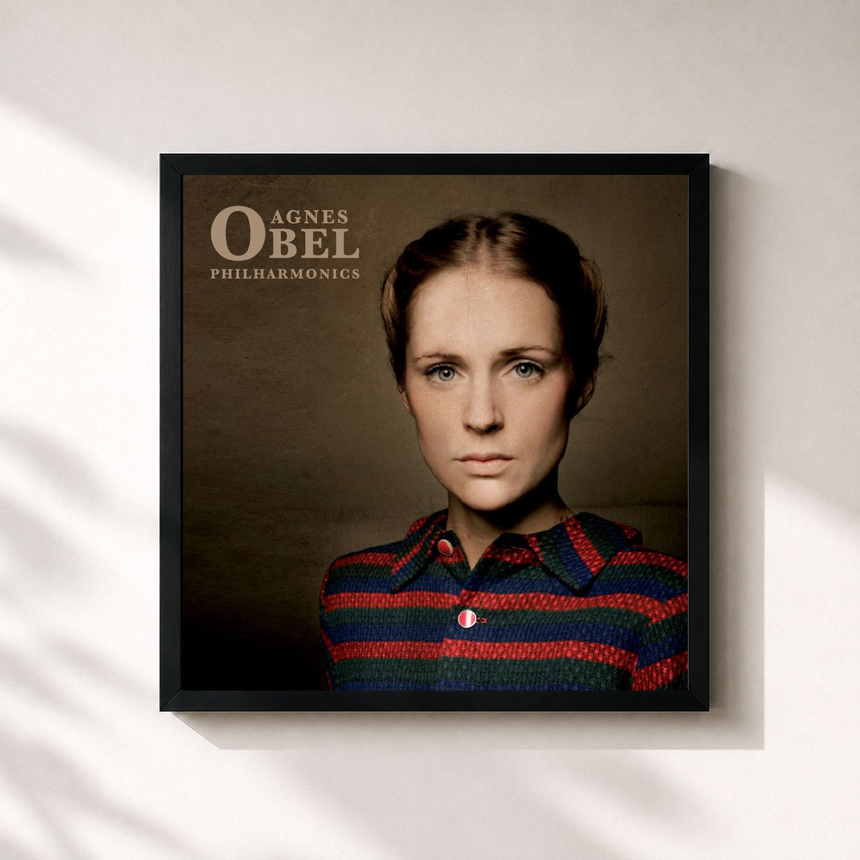 #noir Tableau carré de l'album Philharmonics de Agnes Obel, cadre noir 32x32 cm