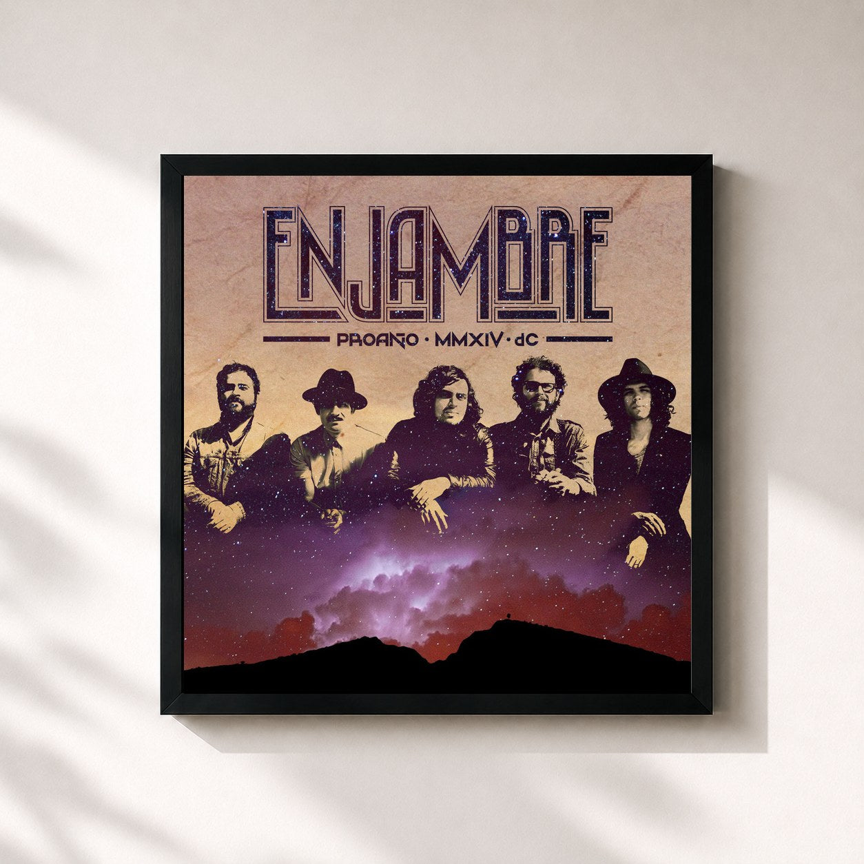 #noir Tableau carré de l'album Proaño de Enjambre, cadre noir 32x32 cm