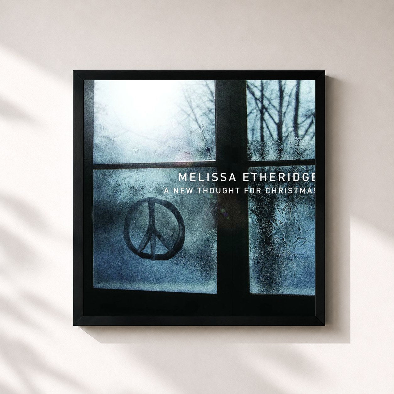 #noir Tableau carré de l'album A New Thought For Christmas de Melissa Etheridge, cadre noir 32x32 cm