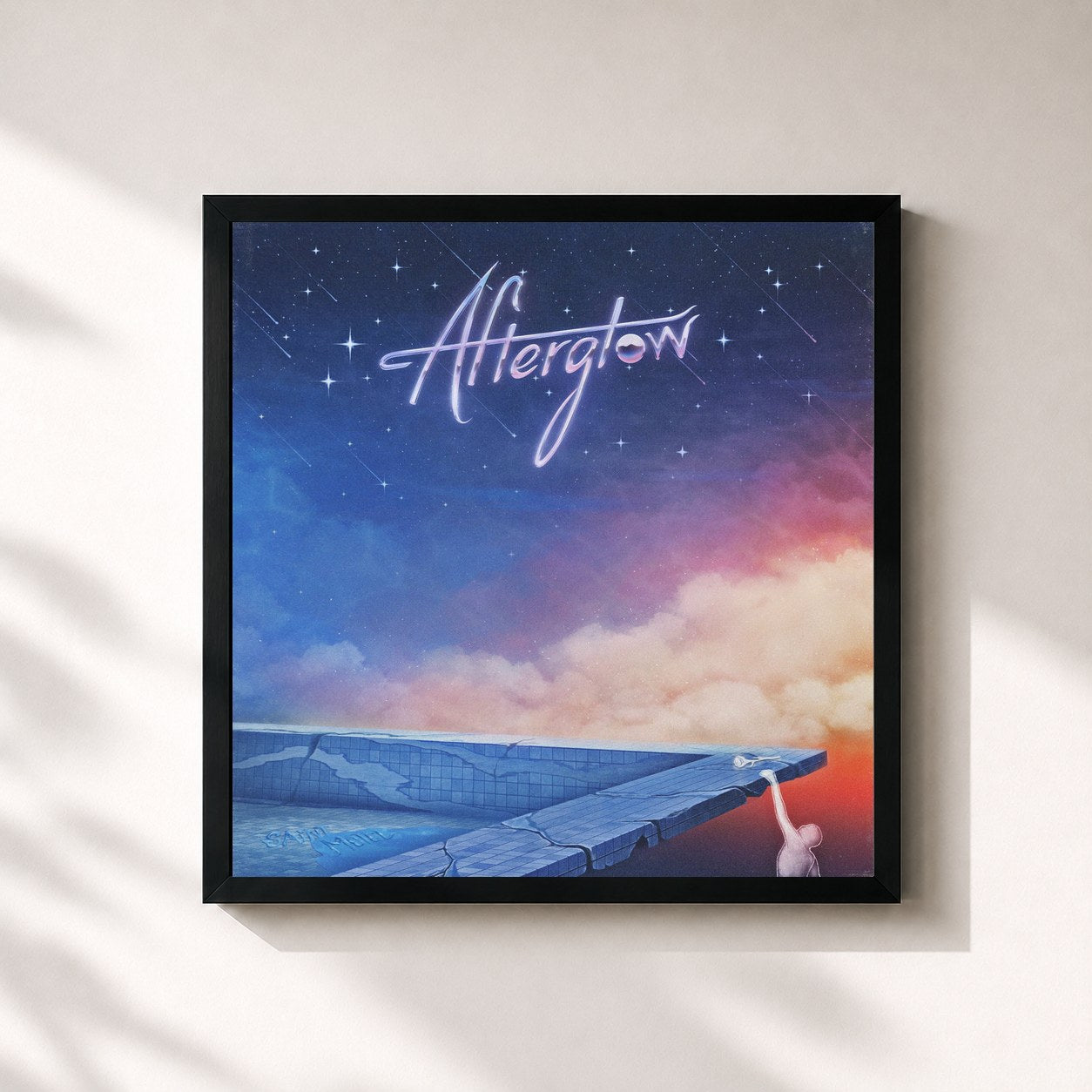 #noir Tableau carré de l'album Afterglow de Saint Motel, cadre noir 32x32 cm