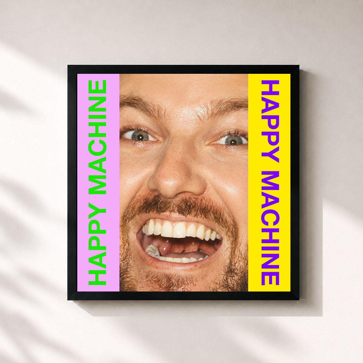 #noir Tableau carré de l'album Happy Machine de Dillon Francis, cadre noir 32x32 cm