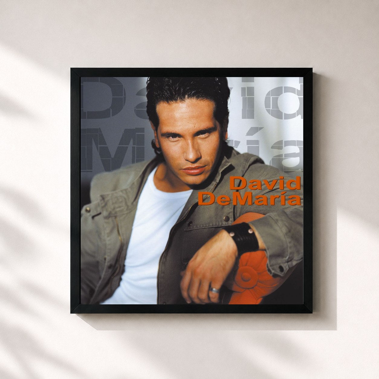 #noir Tableau carré de l'album David DeMaria de David deMaria, cadre noir 32x32 cm