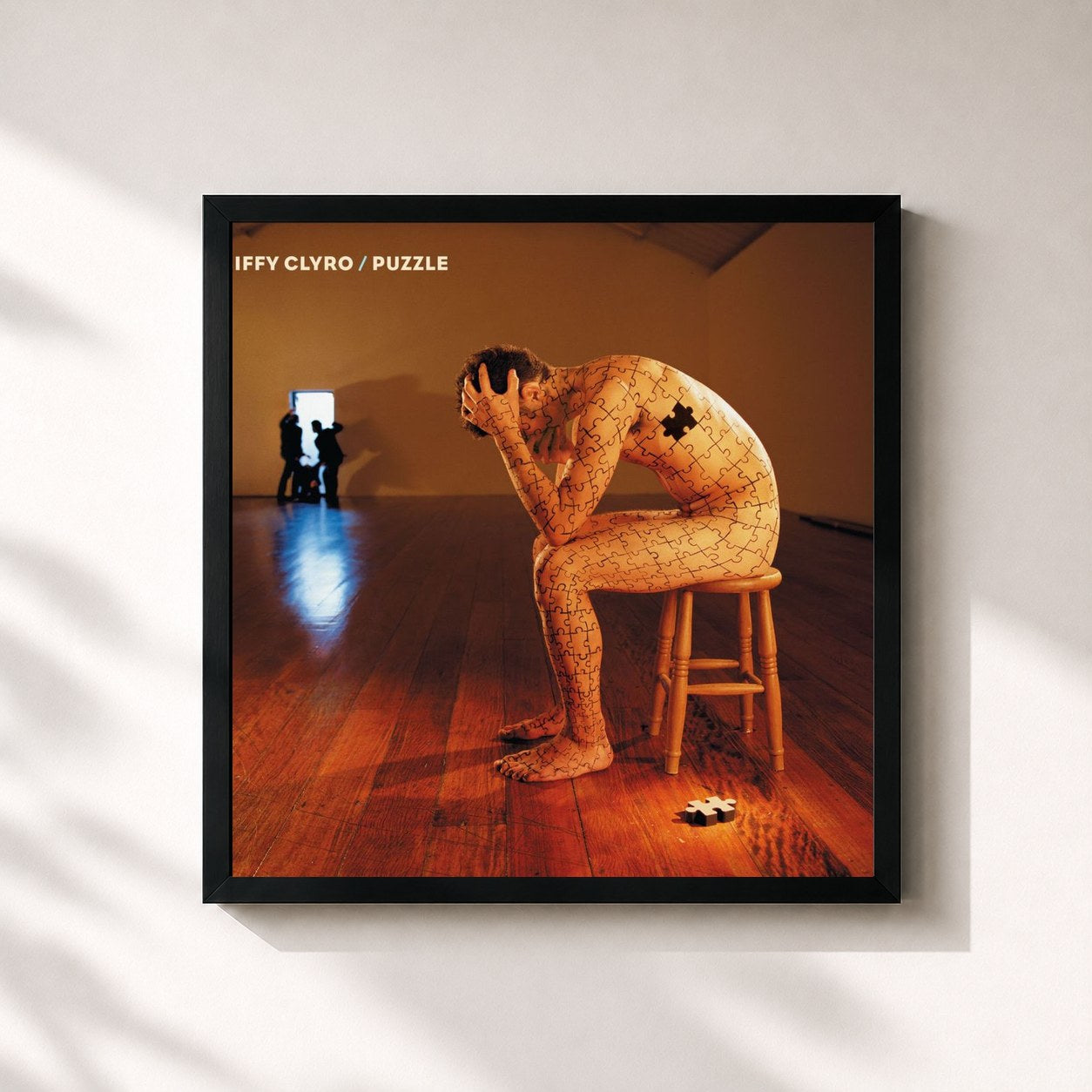 #noir Tableau carré de l'album Puzzle de Biffy Clyro, cadre noir 32x32 cm
