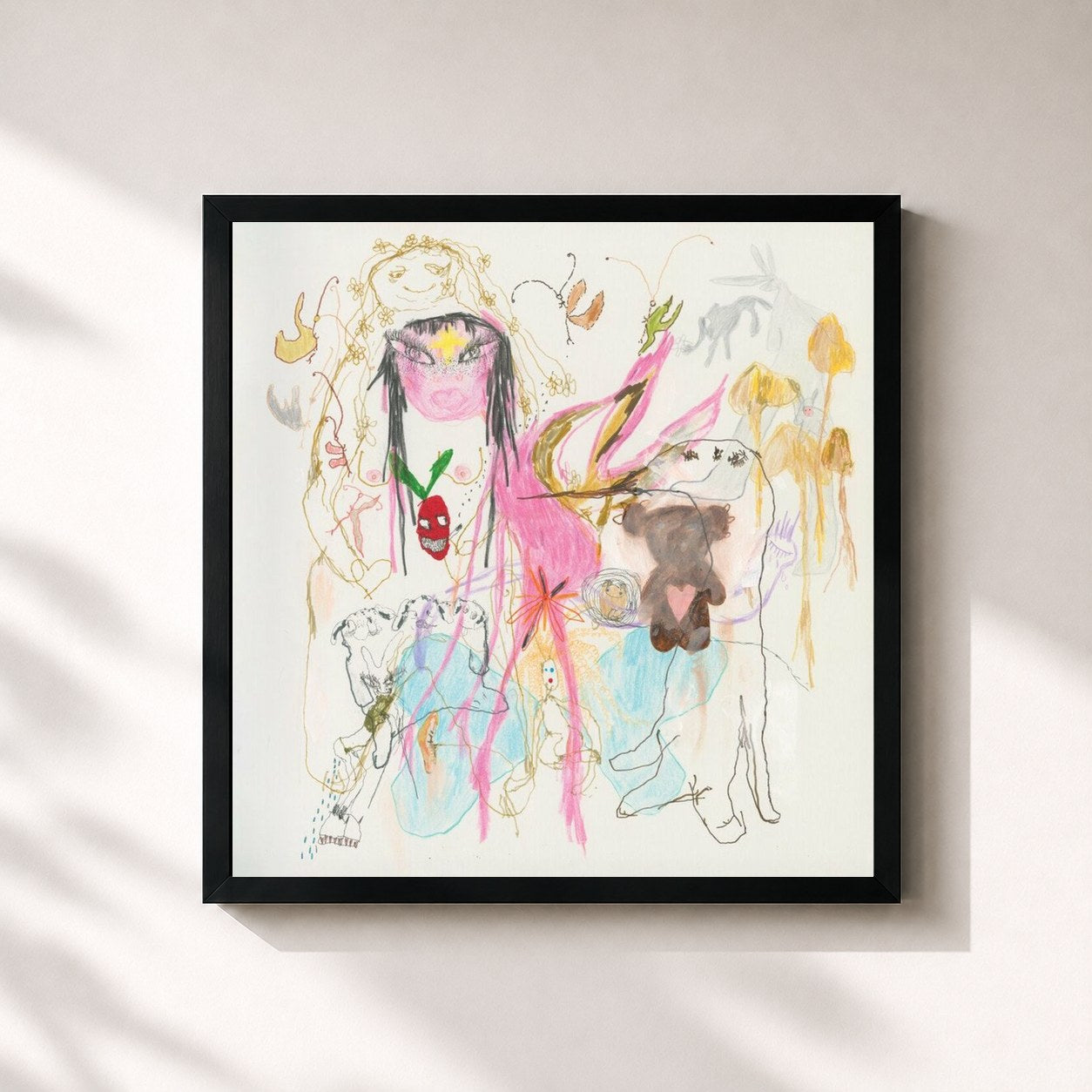 #noir Tableau carré de l'album Beatopia de beabadoobee, cadre noir 32x32 cm