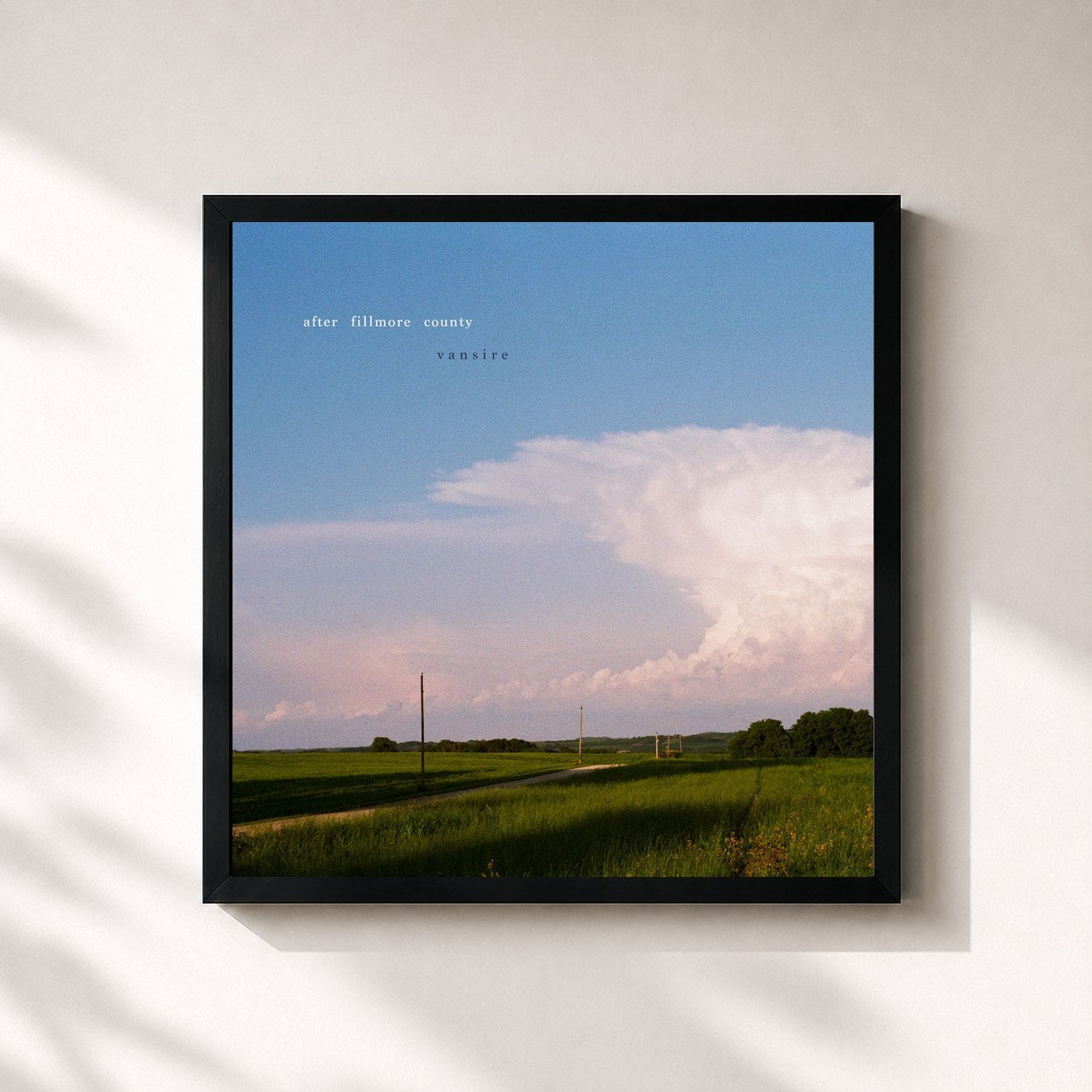 #noir Tableau carré de l'album After Fillmore County de Vansire, cadre noir 32x32 cm