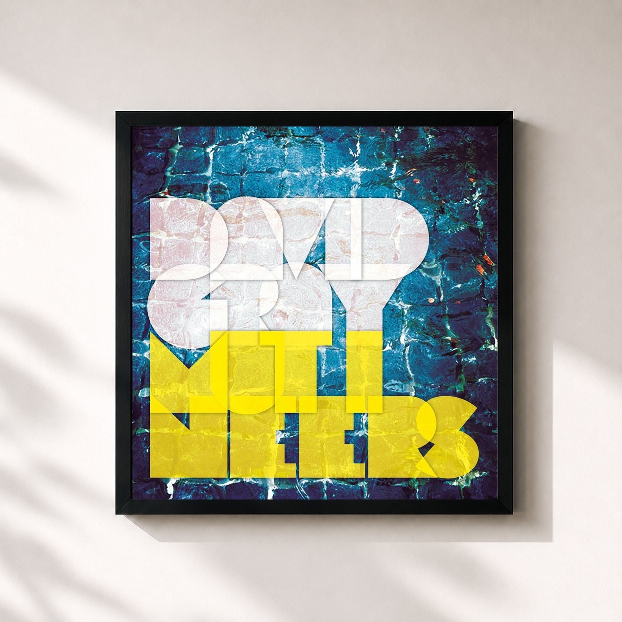 #noir Tableau carré de l'album Mutineers (iTunes Deluxe Version) de David Gray, cadre noir 32x32 cm