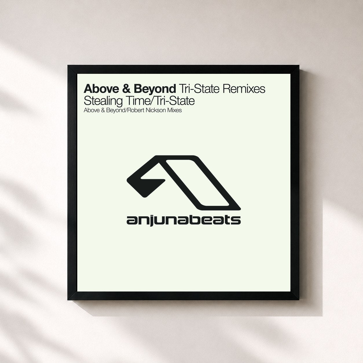 #noir Tableau carré de l'album Tri-State the Remixes de Above & Beyond, cadre noir 32x32 cm