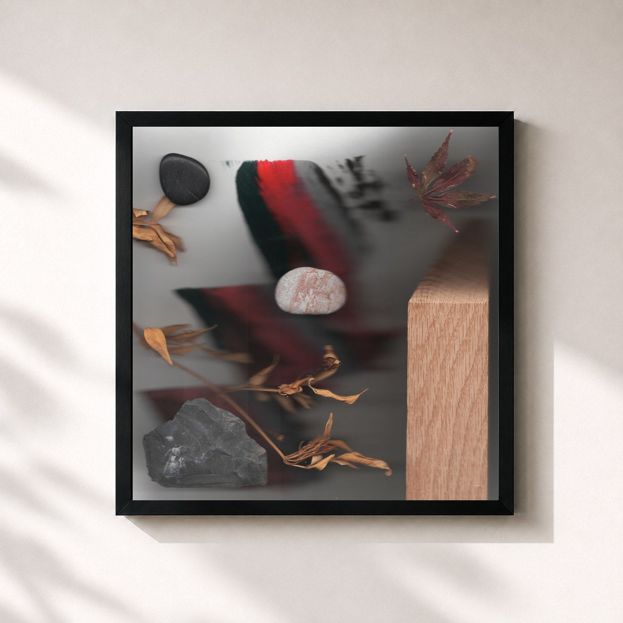 #noir Tableau carré de l'album Making Time de Jamie Woon, cadre noir 32x32 cm