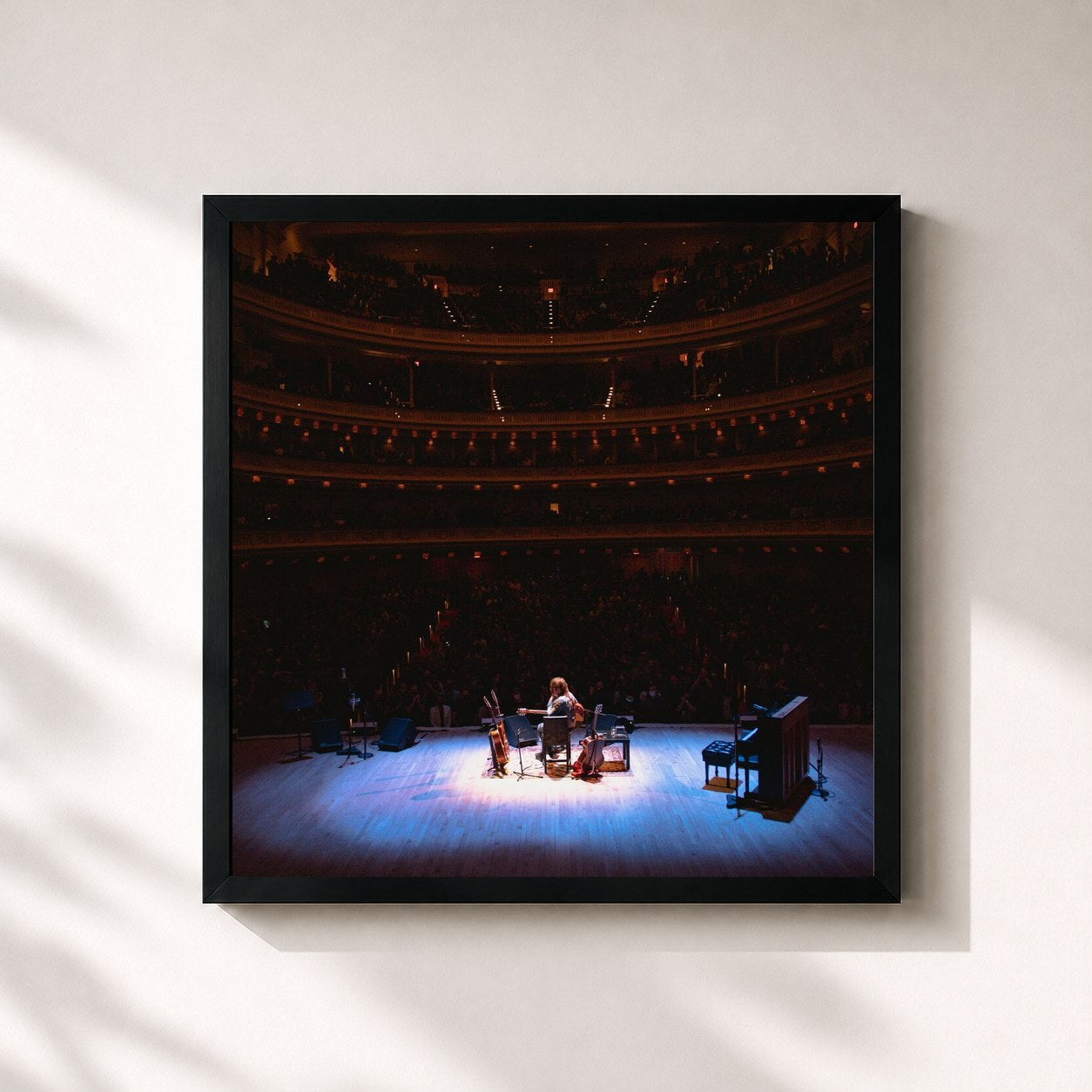 #noir Tableau carré de l'album Return to Carnegie Hall de Ryan Adams, cadre noir 32x32 cm