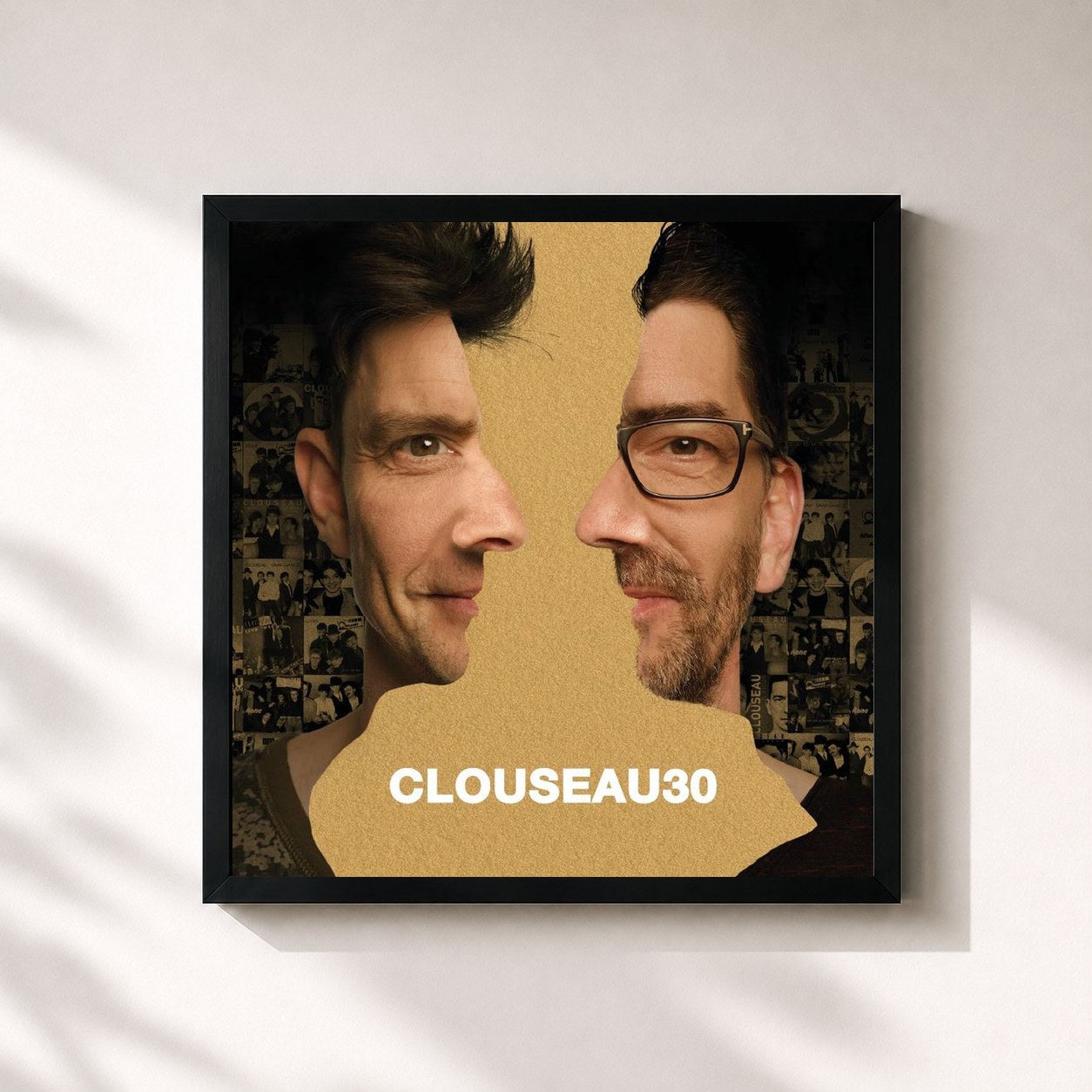 #noir Tableau carré de l'album Clouseau30 de Clouseau, cadre noir 32x32 cm