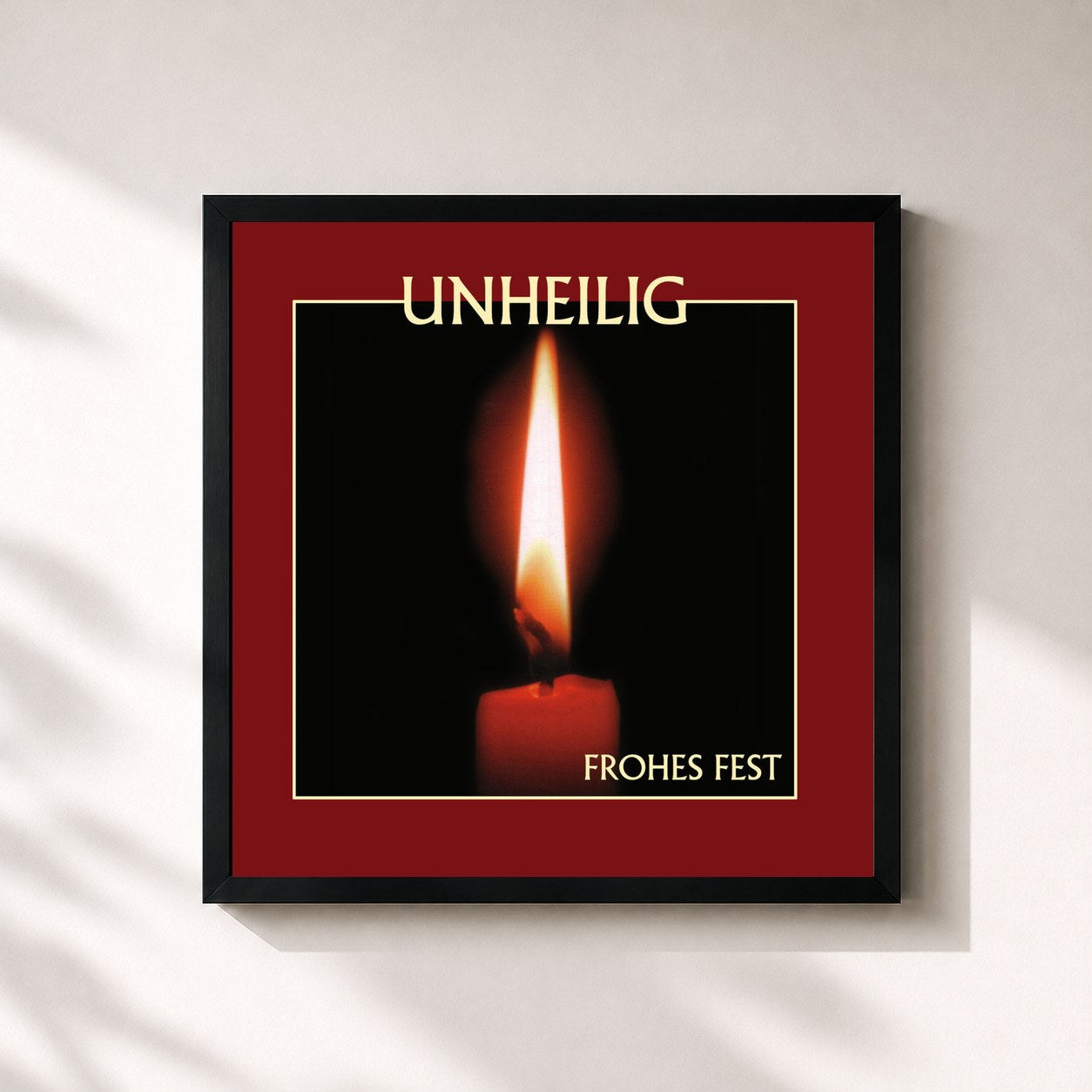 #noir Tableau carré de l'album Frohes Fest de Unheilig, cadre noir 32x32 cm
