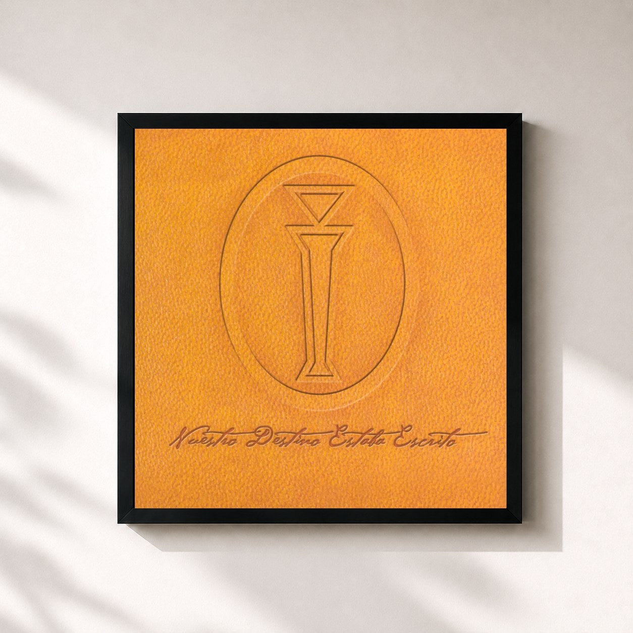 #noir Tableau carré de l'album Nuestro Destino Estaba Escrito de Intocable, cadre noir 32x32 cm